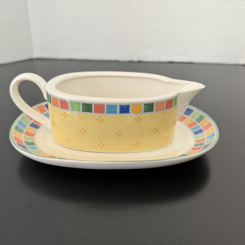 Villeroy and Boch Twist Alea Limone Gravy Boat and Underplate/Relish Plate